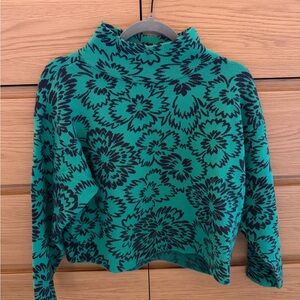 Anthropologie Maeve Teal and Black Knit Sweater